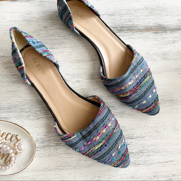 J. Crew d'orsay tweed point flats size 9.5